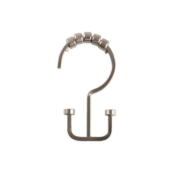 Utopia Alley Utopia Alley Deco Flat Double Roller Shower Curtain Hooks Brushed Nickel HK1BN - main